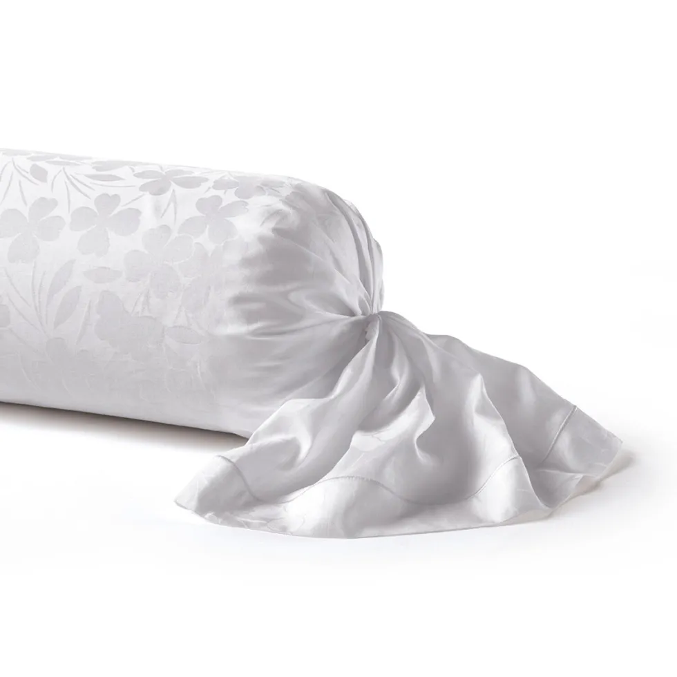 taie_de_traversin__tiss_j_0-7.webp Taie de traversin - tissé Jacquard - Petites Fleurs blanc*Cacharel Clearance