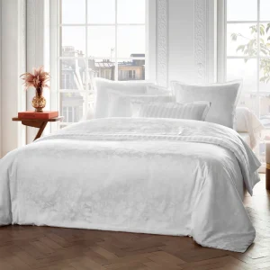 Taie de traversin - tissé Jacquard - Petites Fleurs blanc*Cacharel Clearance