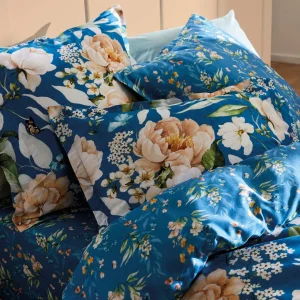 Taie de traversin satin de coton Belle de nuit Bleu - 43 x 210 cm*Rodier Hot