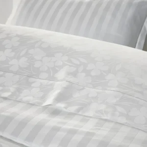 Taie(s) d'oreiller rectangulaires - tissé Jacquard - Petites Fleurs blanc*Cacharel New