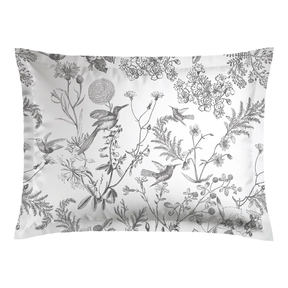 taies_doreiller_satin_de__0-116.webp Taie(s) d'oreiller satin de coton - Colibri Floral Noir gris*Maison Héritage Sale