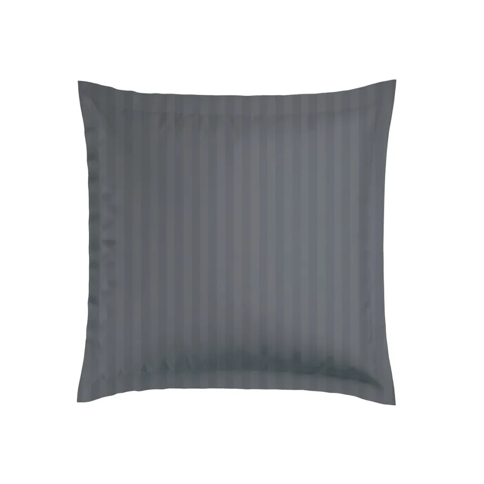 taies_doreiller_satin_de__0-176.webp Taie(s) d'oreiller satin de coton rayure tissé Jaquard - Gris foncé*Maison Héritage New