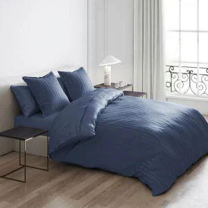 Taie(s) d'oreiller satin de coton rayure tissé jacquard - Bleu*Cacharel Fashion