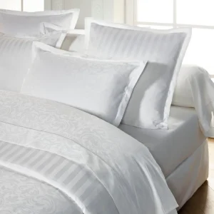 Taie(s) d'oreiller satin de coton - Baroque blanc*Maison Héritage Discount