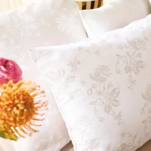 Taie(s) d'oreiller satin de coton - Roses Taupe / Blanc*Cacharel Hot