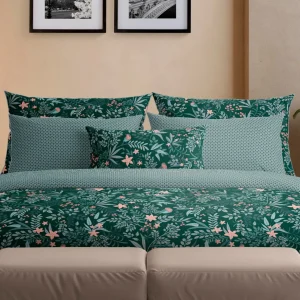Taie(s) d'oreiller satin de coton - Forêt enchantée Vert*Cacharel New