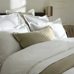 Taie(s) d'oreiller satin de coton - Nice Taupe / Blanc*Rodier Fashion