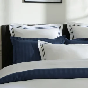 Taie(s) d'oreiller satin de coton - Saint-Tropez Bleu foncé / Blanc*Chevignon Sale