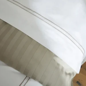 Taie(s) d'oreiller satin de coton - Nice Taupe / Blanc*Rodier Fashion