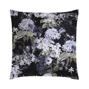 Taie(s) d'oreiller satin de coton - Hortensia Bleu foncé*Maison Héritage New