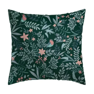 Taie(s) d'oreiller satin de coton - Forêt enchantée Vert*Cacharel New