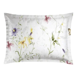 Taie(s) d'oreiller satin de coton - Prairie de fleurs sauvages Blanc*Cacharel Discount